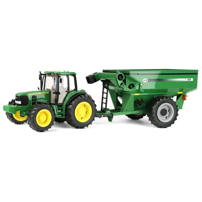 1:16 Scale John Deere 7430 Toy Tractor With J&M Grain Cart – Die-Cast Farm Model 1