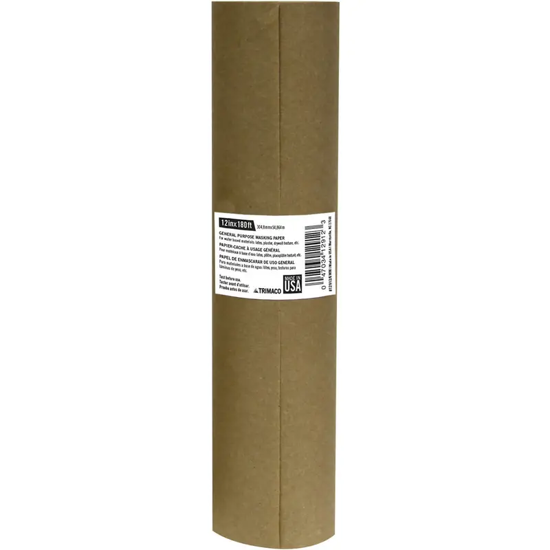 12" X 180' Premium Masking Paper Roll – Single-Pack Painter'S Protection Sheet 1