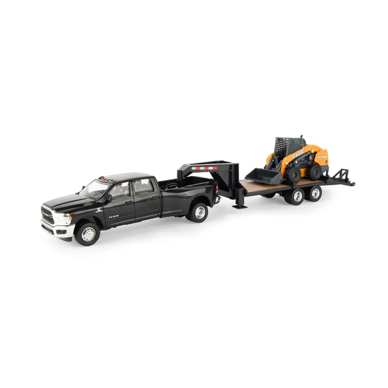 1:32 Ram 3500 Heavy-Duty Pickup With Trailer & Skid Steer Loader (47155) 1