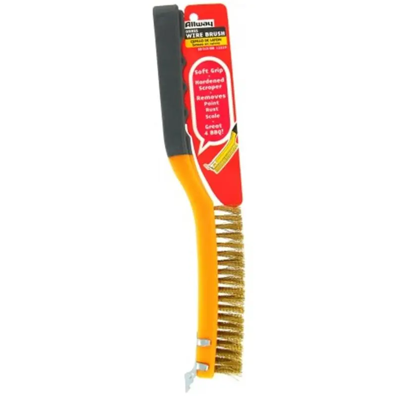 14-Inch Brass Wire Brush With Integrated Scraper Tool 1
