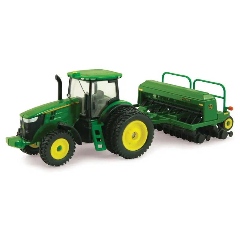 1:64 Scale John Deere 7215R Tractor & Grain Drill Collectible Set (45433) 1
