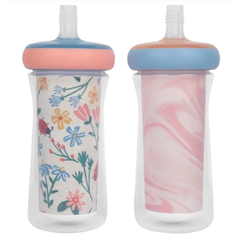 2-Pack Insulated Garden Straw Cups – Leak-Resistant Design (Y6914) 1