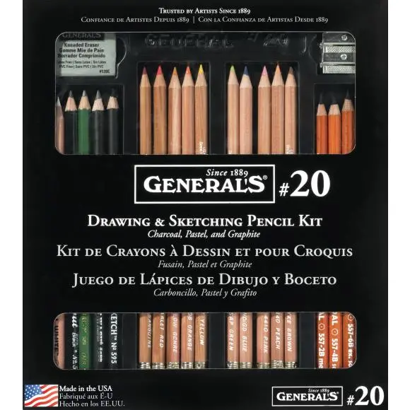 20-Piece Professional Drawing & Sketching Pencil Set – 20Gp Kit 1