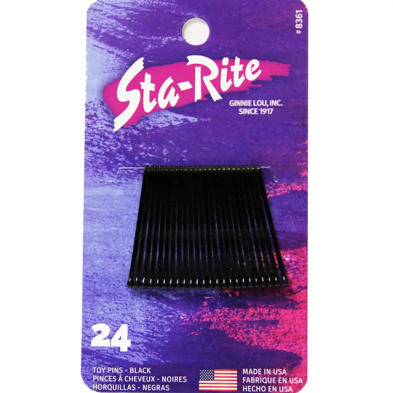24-Piece Matte Black Bobby Pins – Sleek Hair Styling Set 1