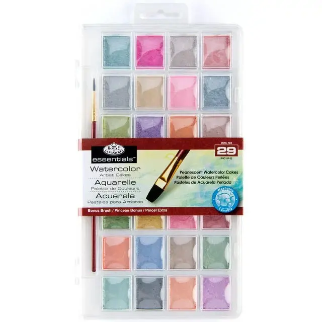 28-Color Pearlescent Watercolor Cake Set – Luminous Artist-Quality Pan Colors (Wac184) 1