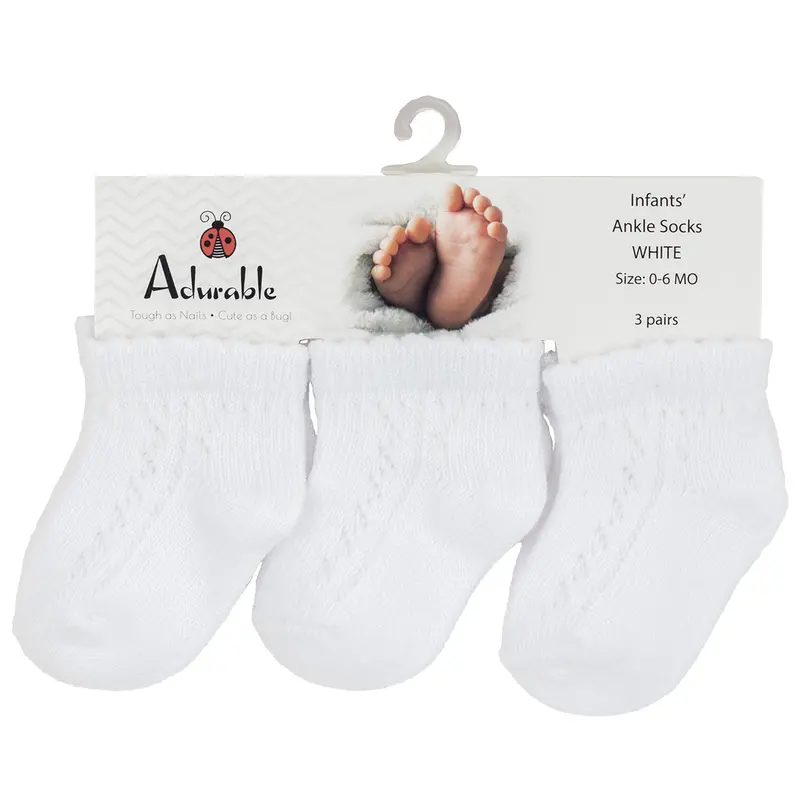 3-Pack Baby Ankle Socks – Soft Cotton Blend For Infants (A2004) 1