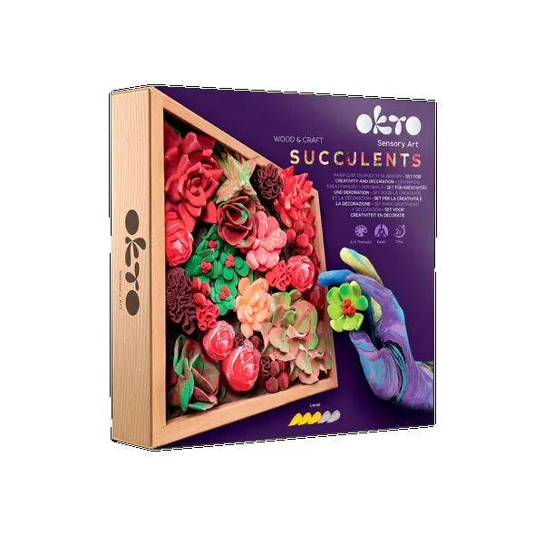 3D Wooden Sensory Art Kit – Passion Succulent Design 1