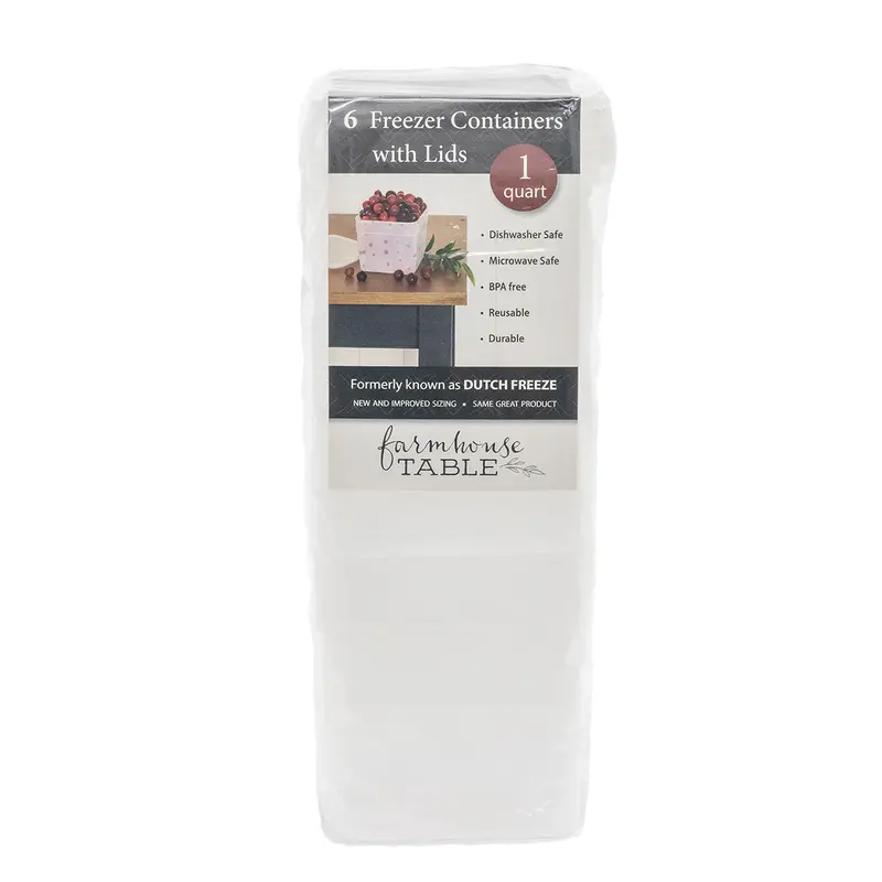 6-Pack Quart-Sized Freezer Storage Containers – Ft4300 (1 Qt) 1
