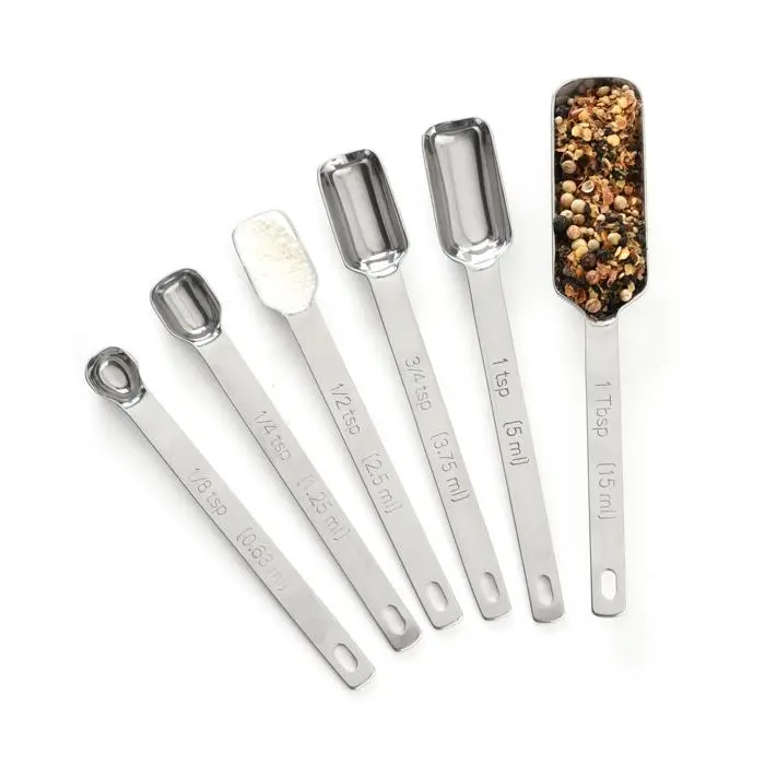 6-Piece Stainless Steel Measuring Spoon Set – Precision Dry & Liquid Scoops 1