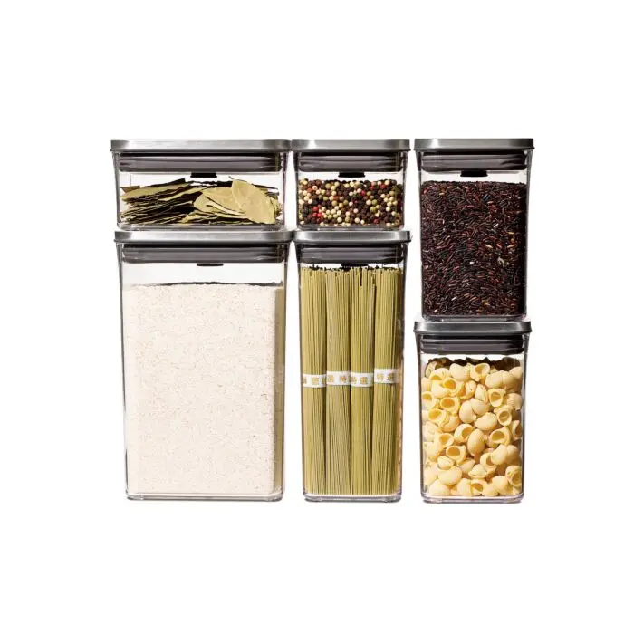6-Piece Steel Pop Storage Container Set – Airtight Food & Craft Organization System 1