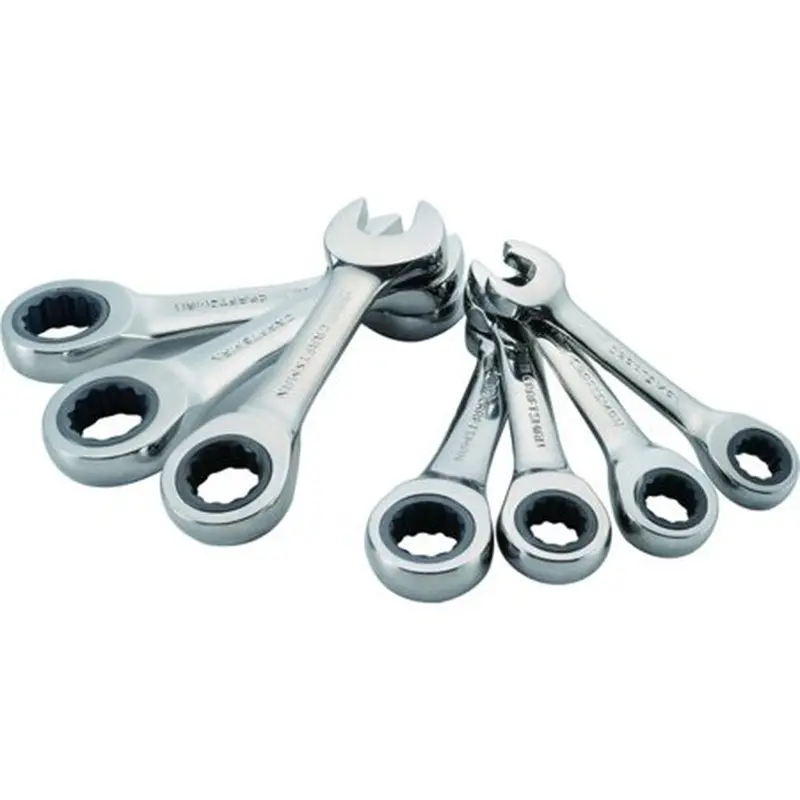 7-Piece Metric Stubby Ratcheting Combination Wrench Set 1