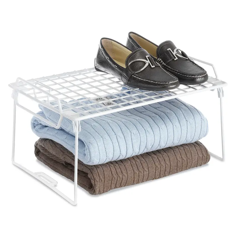 8-Inch White Grid-Style Stackable Storage Shelf (Model 6023-3982) 1