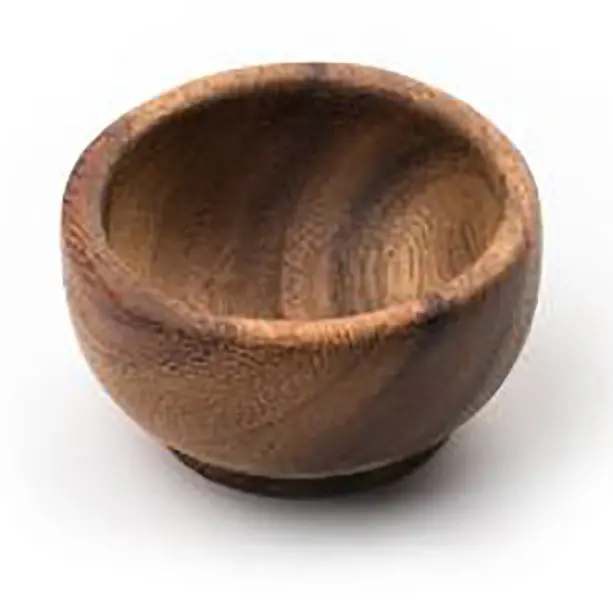 Acacia Wood Condiment Serving Cup – Natural Grain Tabletop Accent 1