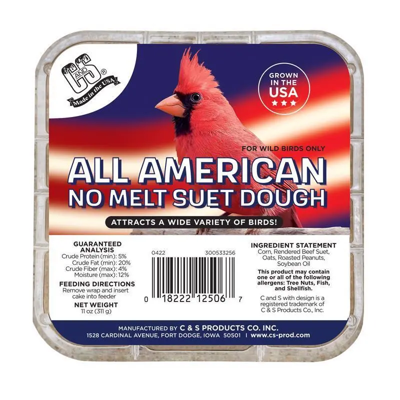 All-American No-Melt Suet Dough – High-Energy Wild Bird Food, 100546996 Formula 1