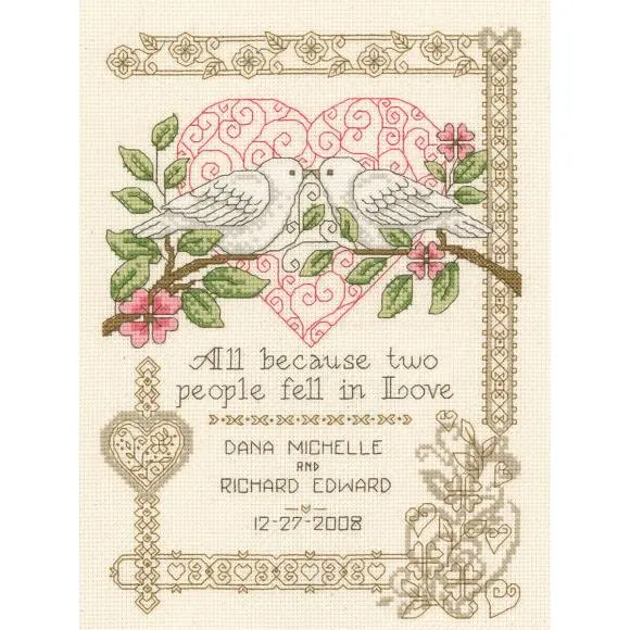 All Because Wedding Memory Cross Stitch Kit – Counted Pattern (I2571) 1