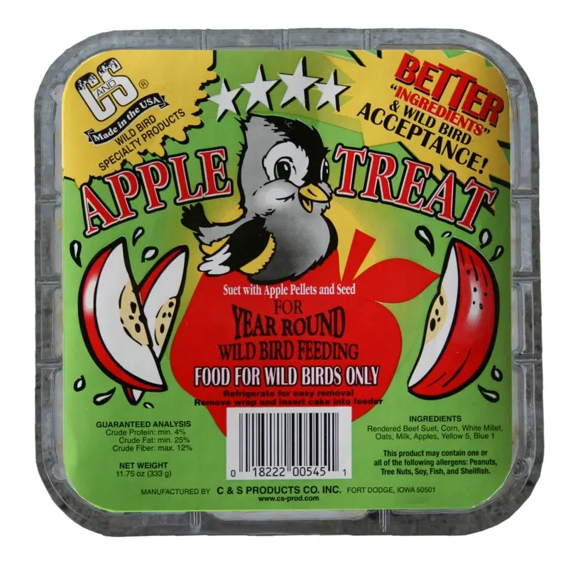 All-Natural Apple-Flavored Suet Cake For Wild Birds 1