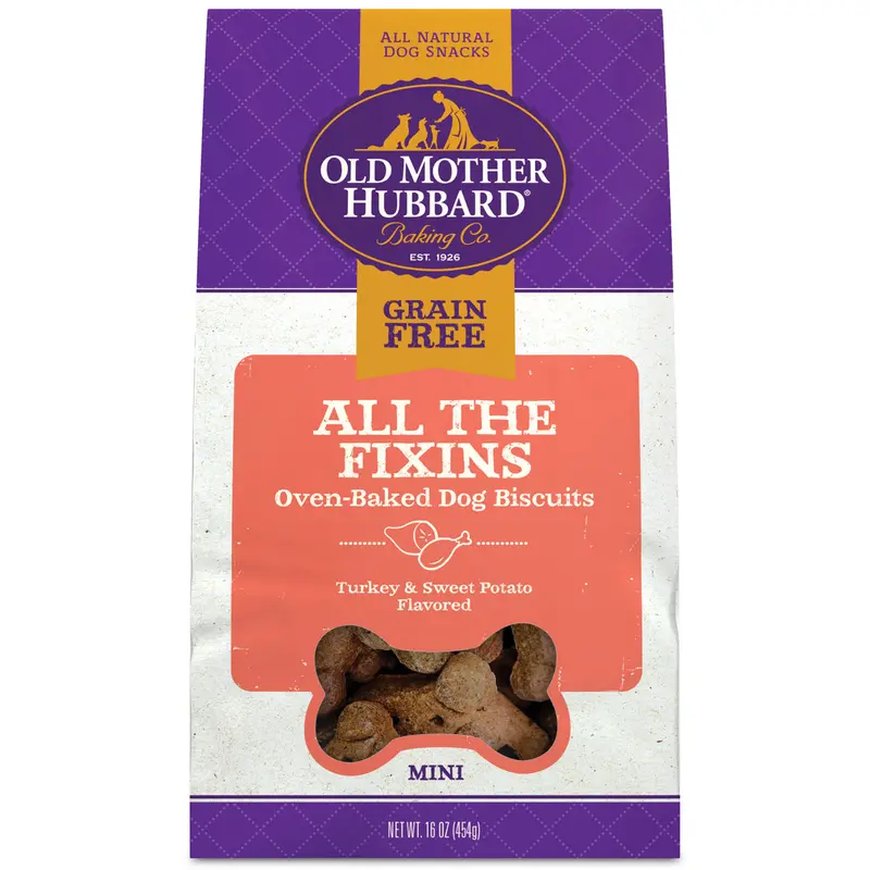 All The Fixins Grain-Free Mini Biscuits – Oven-Baked Dog Treats (16 Oz) 1