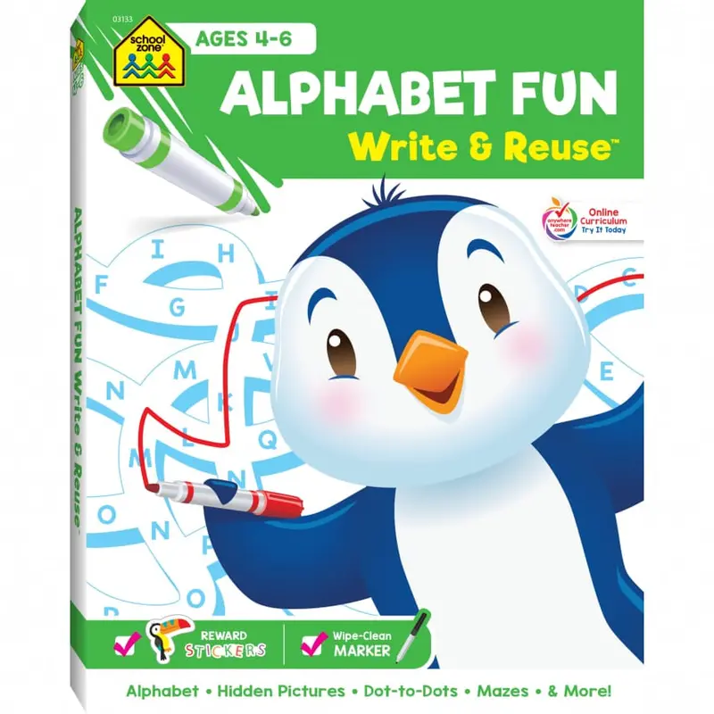 Alphabet Skill-Building Workbook – Reusable Dry-Erase Early Learning Guide (03133) 1