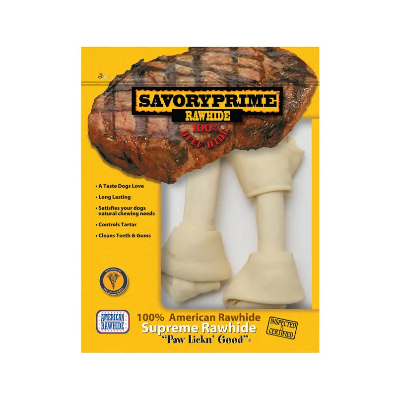 American Supreme Knotted Beef Rawhide Chews – Medium Adult, 6–7 In, 2-Pack 1