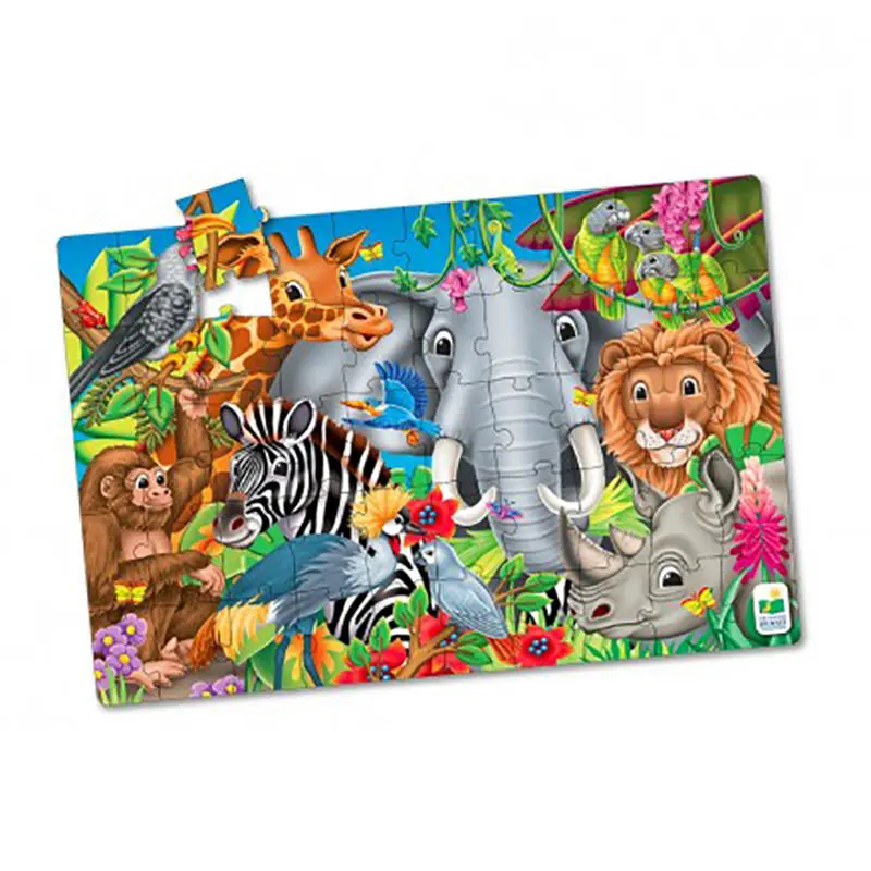 Animals Of The World Jumbo Floor Puzzle – 50-Piece Educational Giant Puzzle (017364) 1