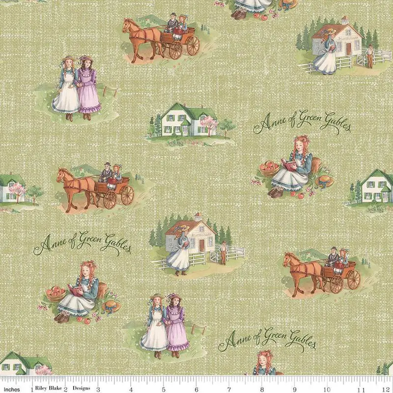 Anne Of Green Gables Cotton Fabric – Anne & Friends Character Print For Crafts (C13851) 1