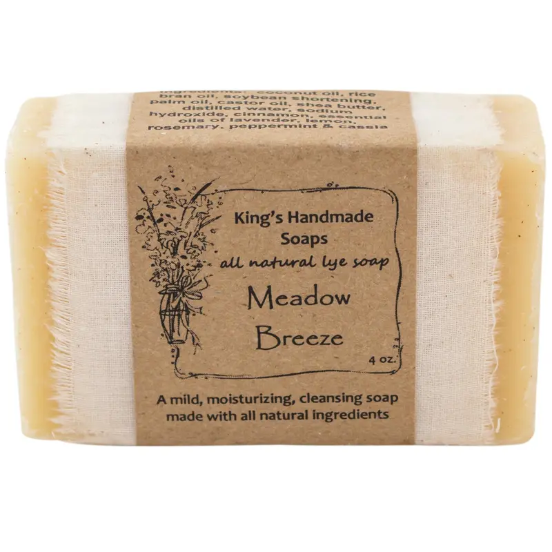 Artisan Meadow Breeze Lye Soap – Handmade All-Natural Fragranced Bar 1
