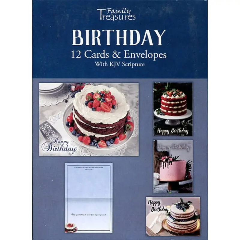 Assorted Birthday Cake-Themed Boxed Greeting Cards - Ft22578 1