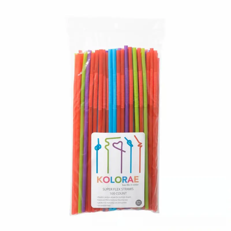 Assorted Flexible Reusable Drinking Straws – Pack Of 12 1
