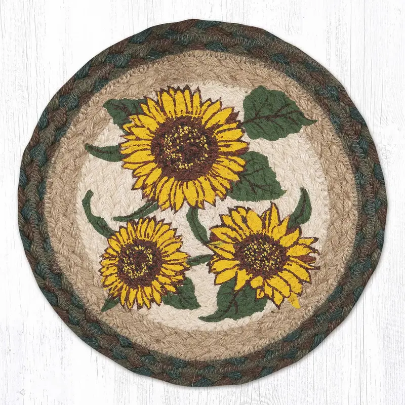 Autumn-Themed Braided Cotton Trivets – Rustic Kitchen Mat Set 1
