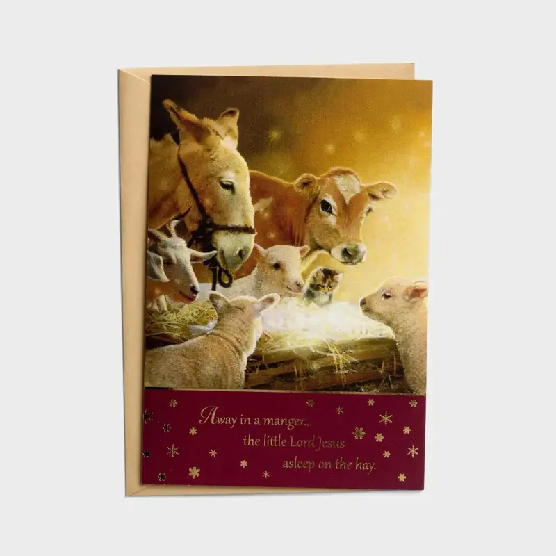 'Away In A Manger' Classic Nativity Christmas Card Pack – Boxed Greetings (J6340) 1