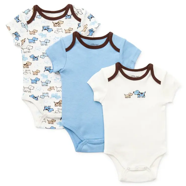 Baby Boys’ 3-Pack Bodysuits – Adorable Puppy Graphic Onesies (Lb802568N) 1