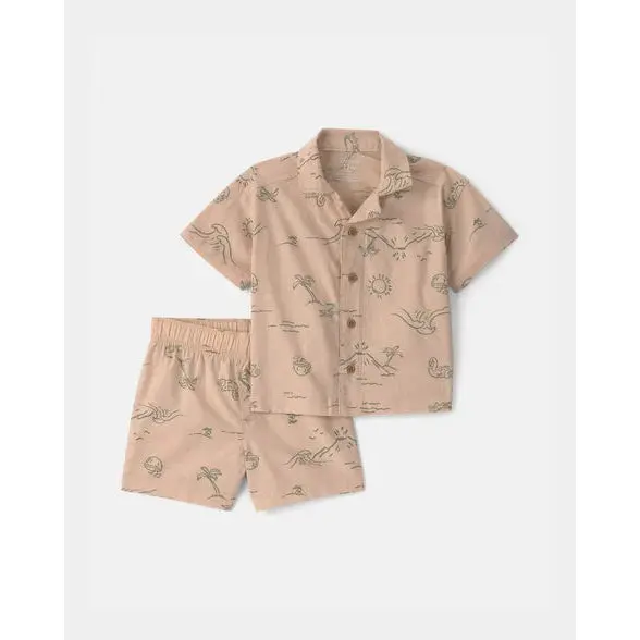 Baby Boys’ Volcano Beach 2-Piece Outfit – Top And Shorts Set 1