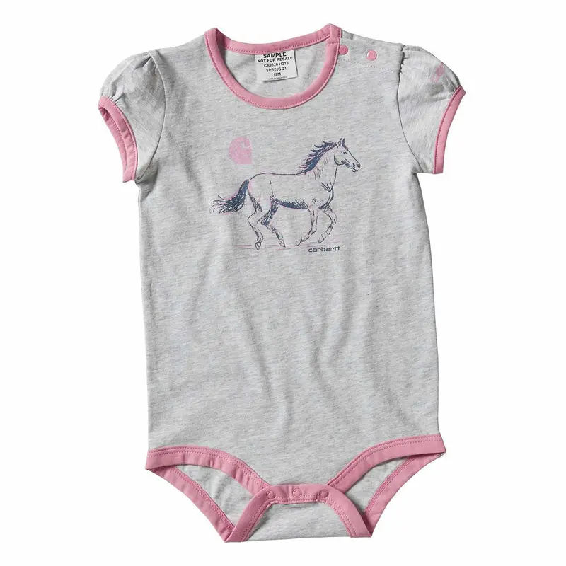 Baby Girl Horse-Themed Short Sleeve Bodysuit – Ca9820 1