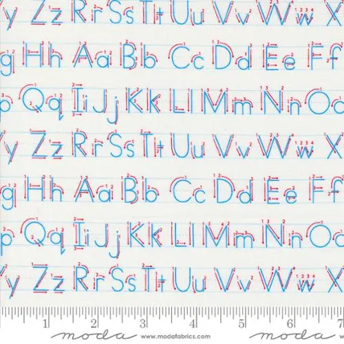 Back To School Letter-Writing Cotton Fabric – Educational Alphabet Print 1