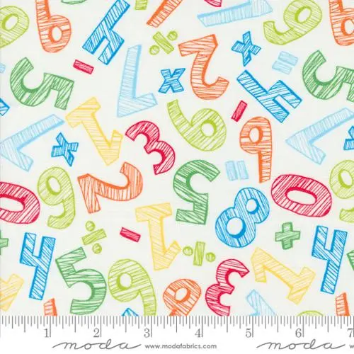 Back To School Numbers Print Cotton Fabric – Educational Themed Craft Material 20893 1