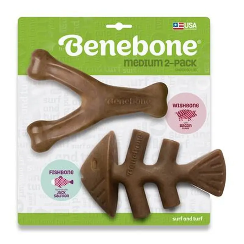 Bacon-Scented Fishbone And Wishbone Dual-Design Dog Chew – Medium Size 1