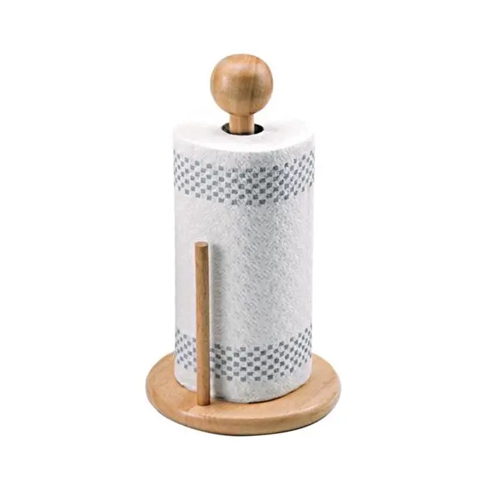 Bamboo Countertop Paper Towel Holder – Sleek Vertical Stand (7491) 1