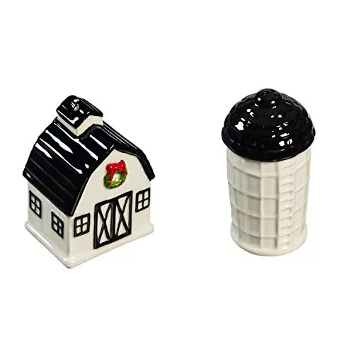 Barn-And-Silo Themed Salt And Pepper Shakers – Rustic Farmhouse Kitchen Set 1