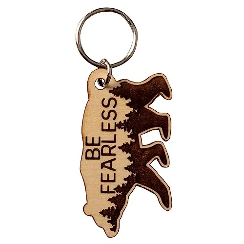 'Be Fearless' Laser-Engraved Maple Wood Keychain – Item 2014 1