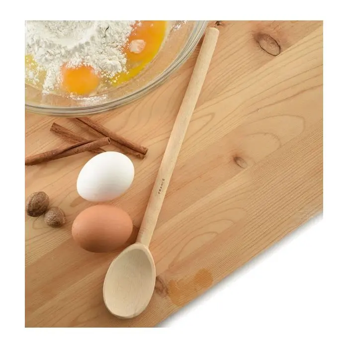 Beechwood Oval Stirring Spoon — Handcrafted Wooden Kitchen Utensil (Model 762) 1