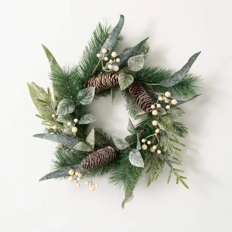 Berry & Pinecone Wreath Ring: Rustic Botanical Door Or Wall Accent (Cp73) 1