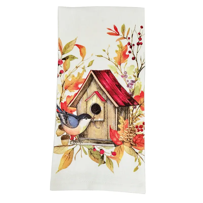 Birdhouse Motif Dual-Purpose Kitchen Towel (H6540) 1