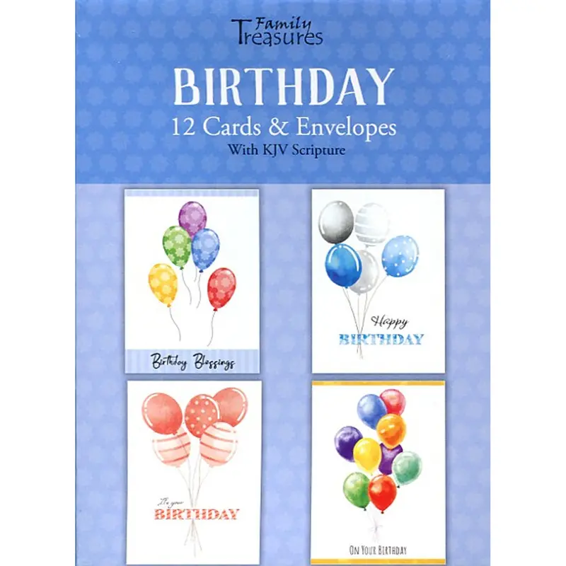 Birthday Balloon-Themed Boxed Greeting Cards – Festive Design Ft22680 1