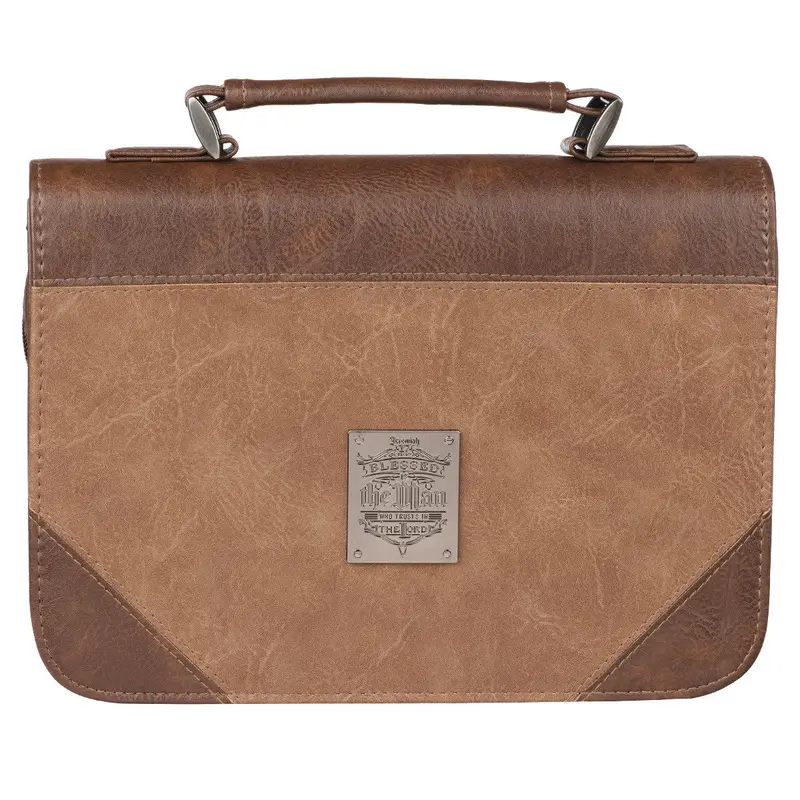 'Blessed Is The Man' Brown Bible Cover – Elegant Scripture Design (Bbc704) 1