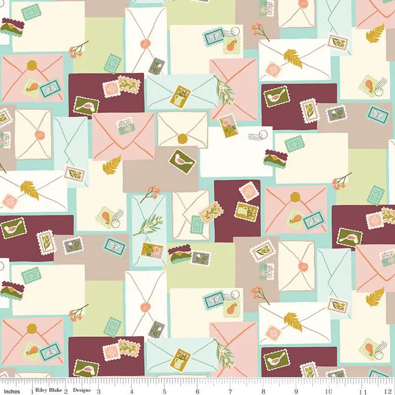 Blossom Lane Envelope Print Cotton Fabric C14003 1