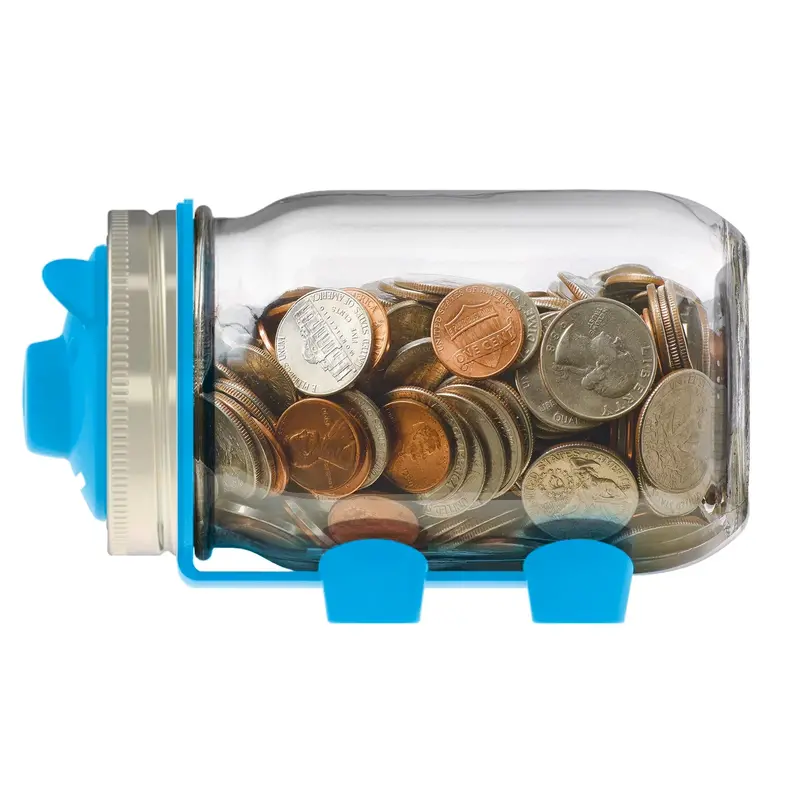 Blue Piggy Bank Lid – Mason Jar Accessory For Regular-Mouth Jars 82637 1