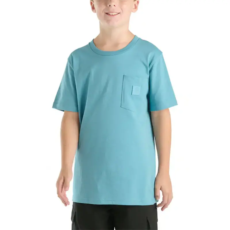 Boys' Classic Short-Sleeve T-Shirt With Subtle Tone-On-Tone Pocket Design (Ca6656) 1