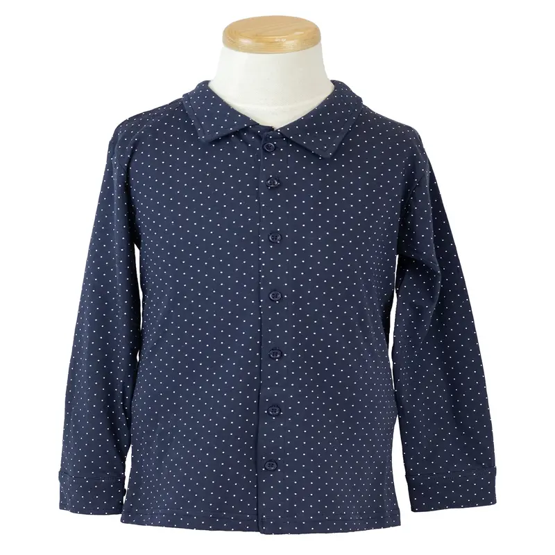 Boys' Cotton Knit Button-Up Shirt – Casual Short-Sleeve Wc5407 1