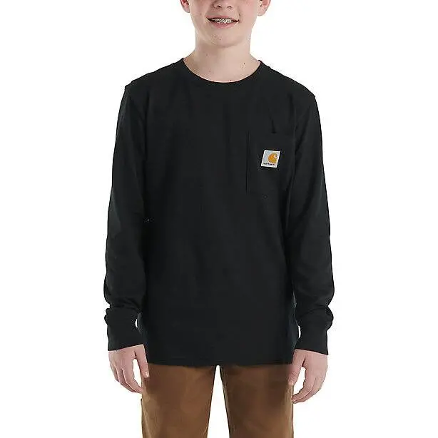 Boys’ Long-Sleeve Cotton T-Shirt With Front Pocket – Casual Everyday Top (Ca6448) 1