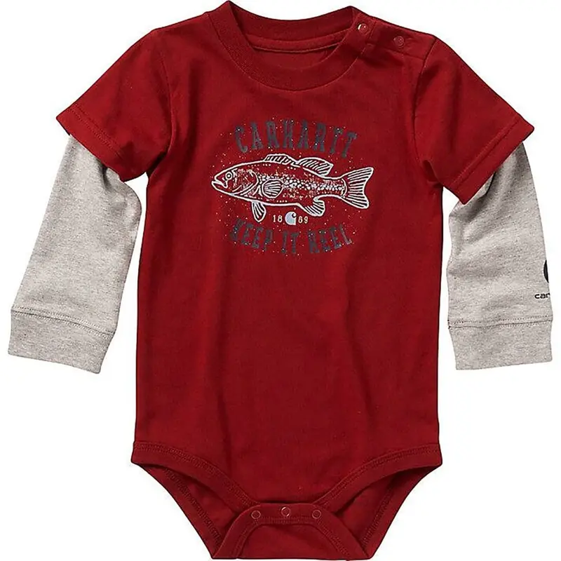 Boys' Long-Sleeve Fishing Design Bodysuit – Comfort-Fit Infant Top 1
